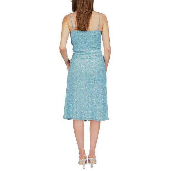 Michael Kors Women Turquoise Stretch Chain Twist Strap Cami Midi Dress Size XS - Picture 3 of 3